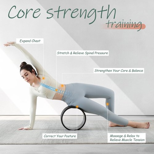 Zmarthumb Back Roller, Foam Roller for Neck & Back Pain Relief, Yoga Wheel for Deep Tissue Muscle Massage, High Density Foam Tool for Physical Therapy, Stretching & Exercise(3 Pack)
