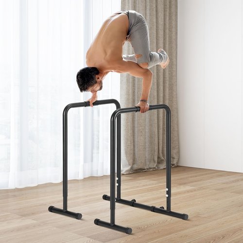 VEVOR Dip Bar, 31 to 35 Inch Height Adjustable, 440LBS Load Capacity, Heave Duty Parallette Push Up Stand, Fitness Workout Dipping Bar Station Stabilizer, Parallel Bars for Strength Training Home Gym