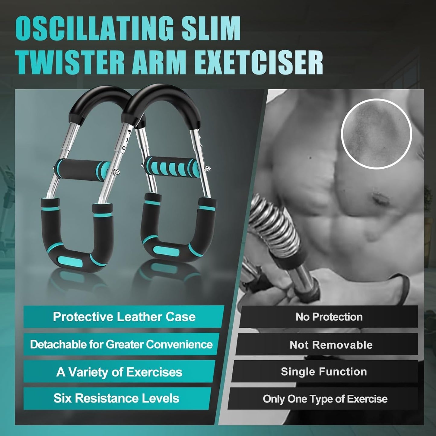 2025 Pro Twister Arm Trainer, Adjustable Power Twister Bar, Chest Shoulder Arm Workout Equipment, Portable Detachable Upper Body Fitness Machine for Home & Gym