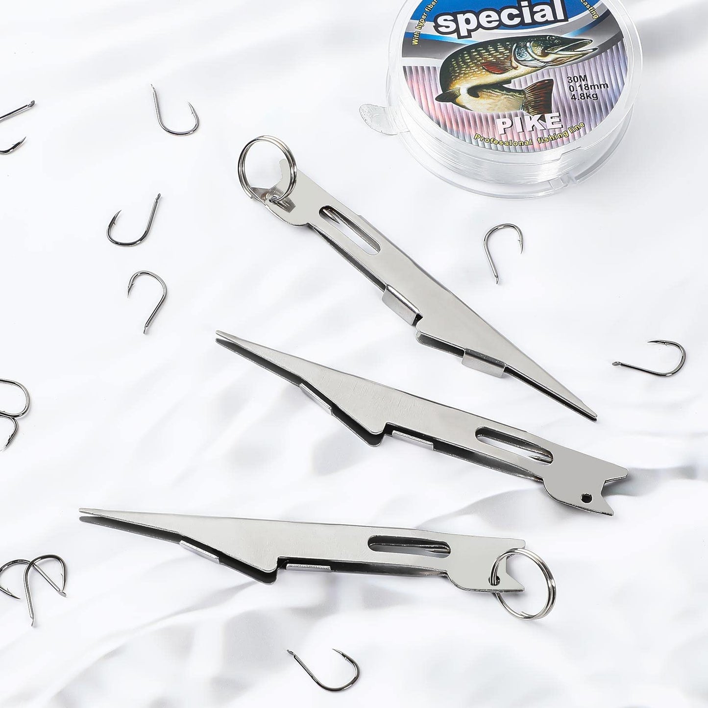 3 Pcs Fishing Line Knot Tyer Quick Tie Fishing Knot Tying Tool Fly Nail Knot Tool Fly Angler Accessories Fly Tying Equipment for Hooks Lures Lines Men, Silver