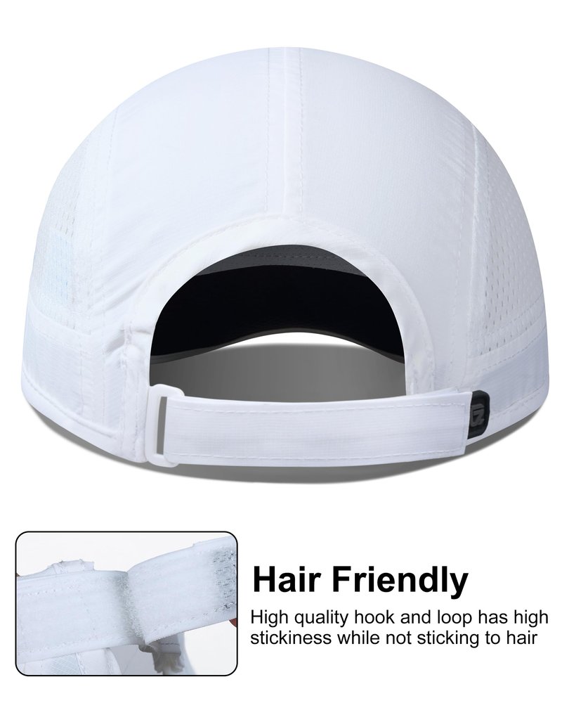 GADIEMKENSD Men Outdoor Hat Reflective Folding Running Sport Hats Summer Cool UPF 50 Sun Unstructured Baseball Caps for Men Women Breathable Light Quick Dry Travel Golf Hat White
