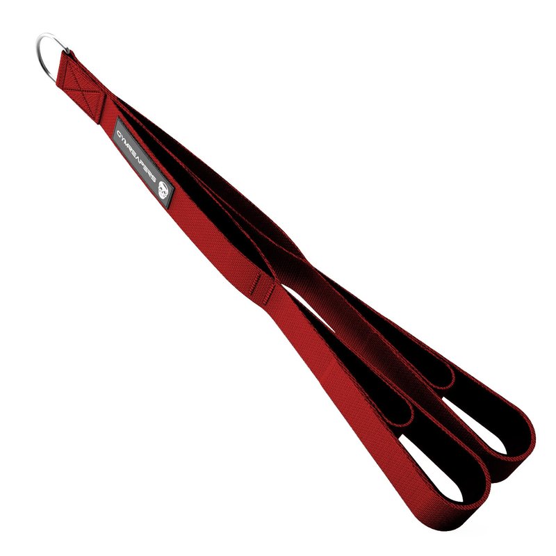 Gymreapers Tricep Rope Cable Attachment - Multi-Workout Tricep Pull Down Cable Attachment - Perfect Gym Cable attachments (3 Lengths Built in One) (Red, Tricep Rope - 27")