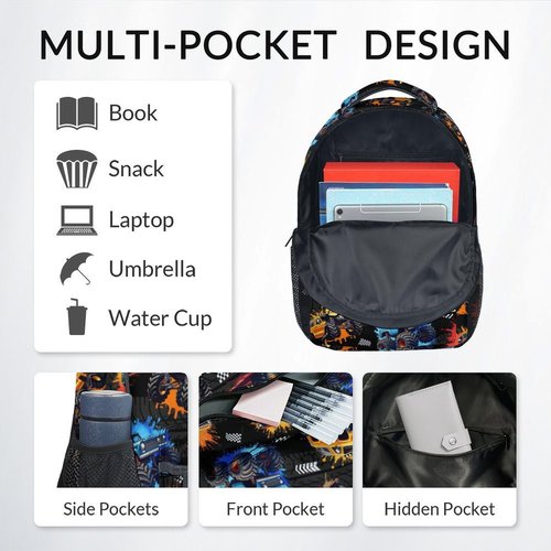 Toddler Backpack - Personalized Truck Backpacks with Name for Boys - Custom Kids Bookbag Gifts for Son - Durable School Bag for Kindergarten/Preschool/Elementary(17 Inch)