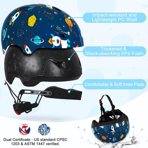 Toddler Bike Helmet, Baby Infant Bike Helmet for Toddlers Boys Girls Age 1-3 Kids Helmets for Biking Scootering Skateboarding
