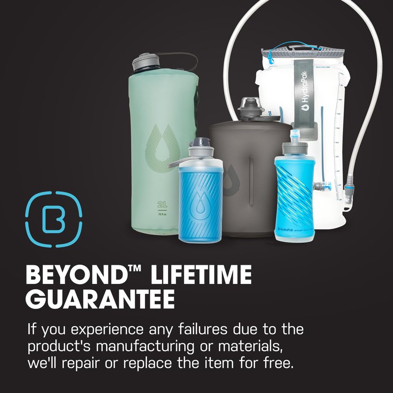 HydraPak Breakaway+ Filter Water Bottle (30oz) - Hike & Bike Squeeze Water Bottle, Fits Backpacks & Bike Cages - Clear