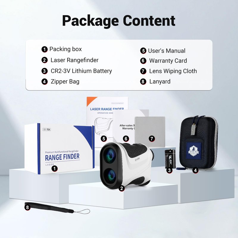 Golf Rangefinder with Slope Switch | Pin-Lock Vibration & 7X Magnification | 1200 Yards Reliable Distance | Durable, Replaceable CR2-3V Battery | Premium Golfing Accessories for Men & Women