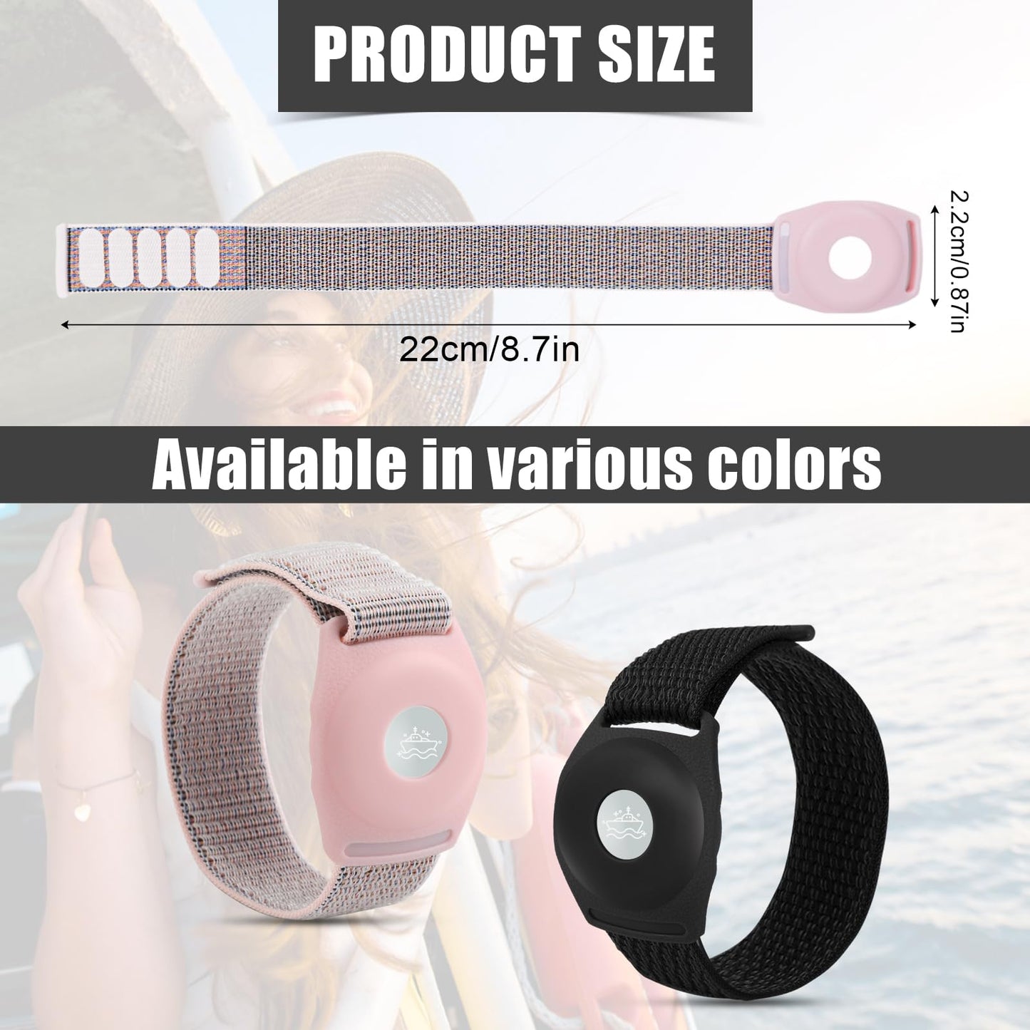 2pcs Holder for Princess Cruise Medallion, Adjustable Watch Holder for Princess Medallion Comfortable Wrist Bands with Magic Adhesive Bracelet for Princess Medallion Accessories for Men Women