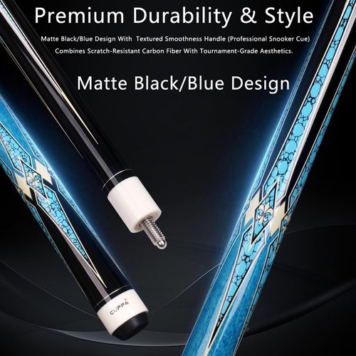 CUPPA 58" Canadian Maple & Carbon Fiber Cue Stick – Pro-Grade 10.5mm Tip for Precision Control in 9-Ball, Snooker & Competitive Play! Gift-Ready with Luxury Case