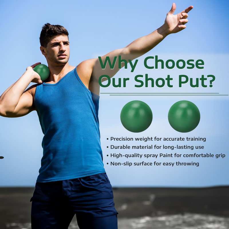 Zealor 2 Pack Iron Shot Put 8 lbs Outdoor Shot Put Ball 8lbs Track and Competition for Spring Training Practice, Green