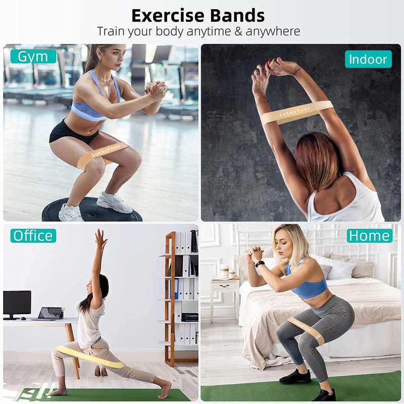 Resistance Loop Exercise Bands, Resistance Bands Exercise Bands for Home Fitness, Stretching, Strength Training, Physical Therapy,Elastic Workout Bands for Women Men Kids, Set of 5 (Coffee)
