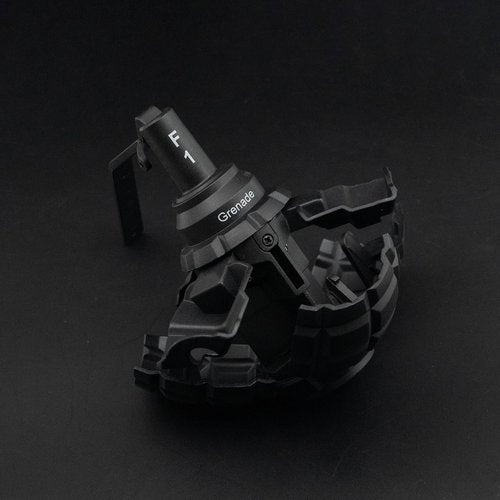 Zhongren CS Hand Grenades Toys Model Spring Powered Impact for Battle Games Tactcial Airsoft Paintball (F1-BK)