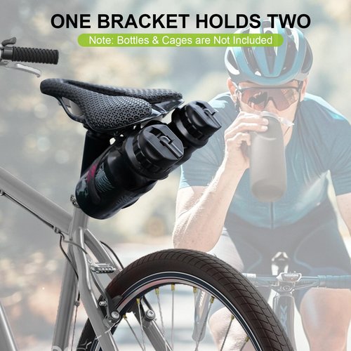 JINKEY Bike Saddle Water Bottle Holder Adapter,Dual Aluminium Alloy Bottle Mount Bracket for MTB Road Bicycle Saddle Rail Water Bottle Cage for Cycling