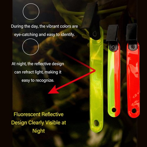 SUNGOOYUE High Visibility Reflective Trail Markers Clips for Outdoor Hiking 12PCS (Orange)