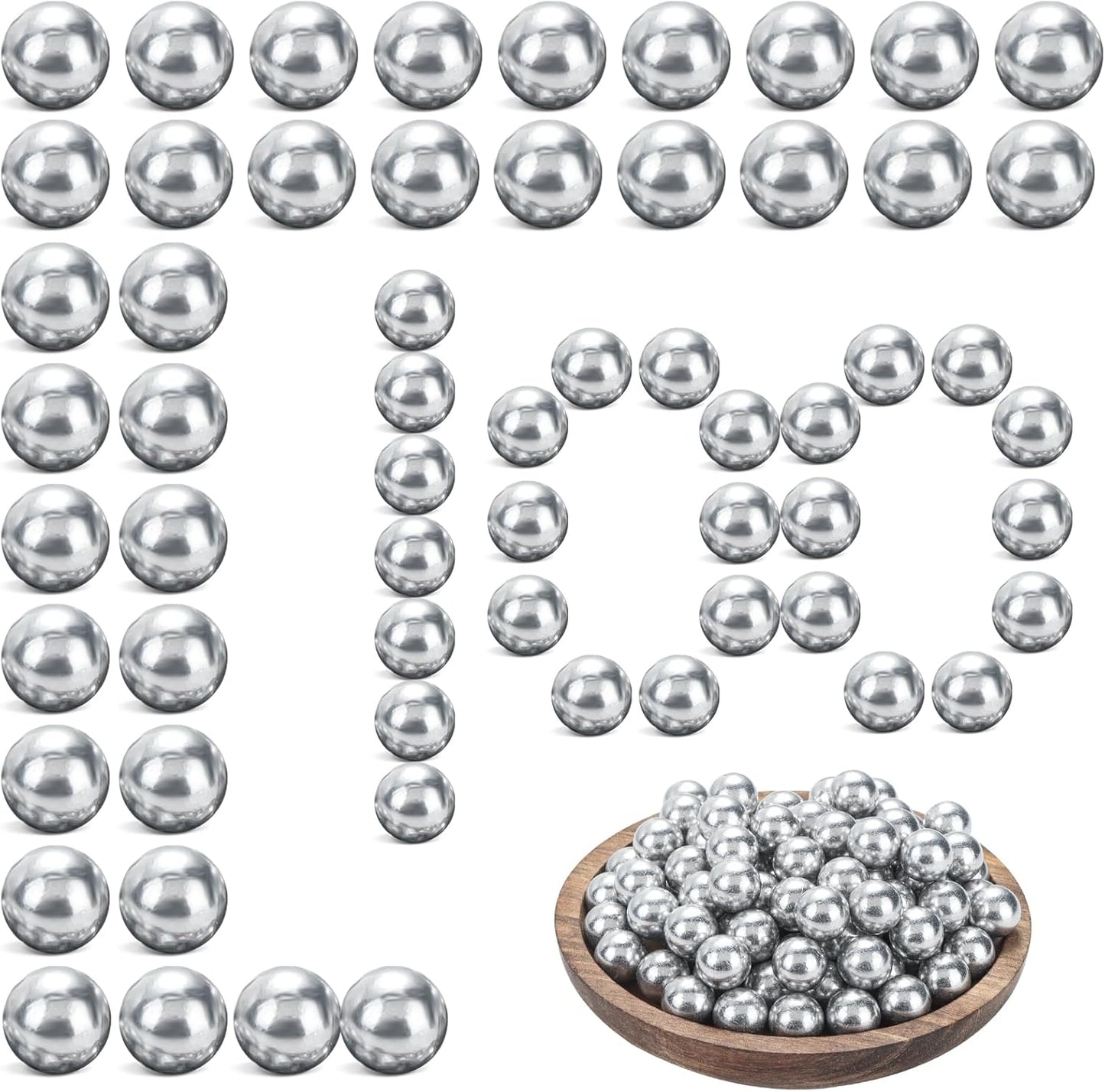 100 Pieces .43 Caliber Aluminum Paintball Ammo 1.8 Grams Solid Resuable Seamless Paintball Powerful for Shooting Training Practice Fit for T4E Walther PPQ/ TPM1 and Glock17/G17 (Silver)