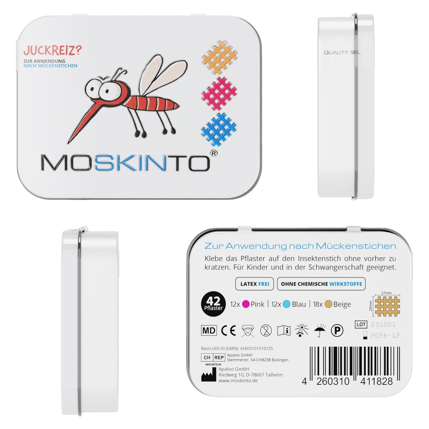 Moskinto The Original Mosquito Itch Relief Patches for Kids & Adults, Bug Bite Patches Soothe Swelling & Itching, Anti Itch Bug Bite Relief, Suction Tool Alternative, Family Pack, 42 Count