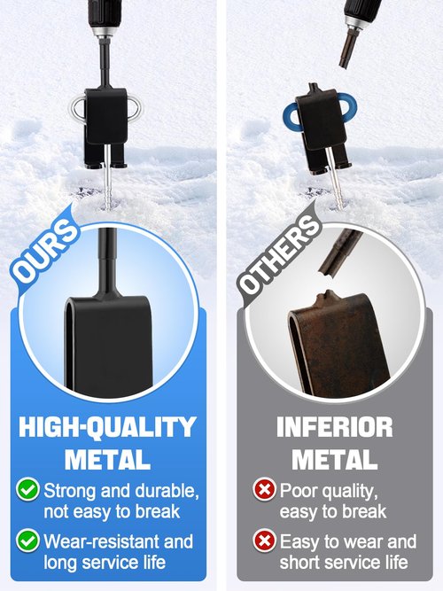 MADHOLLY Universal Ice Anchor Tool- Ice Anchor Power Drill Adapter Ice House Anchors for Ice Insert Sewing- Ice Shanty Anchors for Ice Fishing Shelter Tent, for Dad Gifts Ice Fishing Enthusiast
