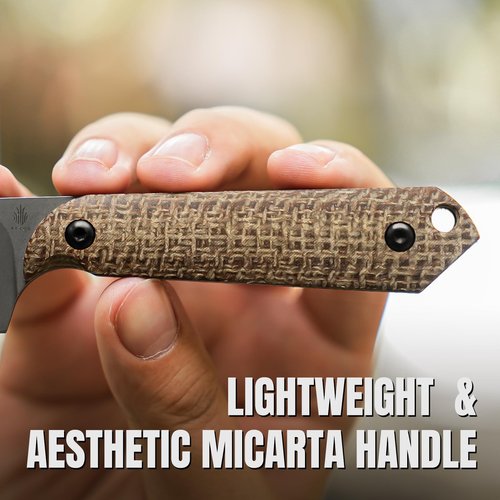 Kizer Mini Harpoon Fixed Blade Knife with Sheath, 3V Blade Hunting Knife with Micarta Handle, Camping Fixed Blade Small EDC Knives for Hiking, Survival 1040SM1