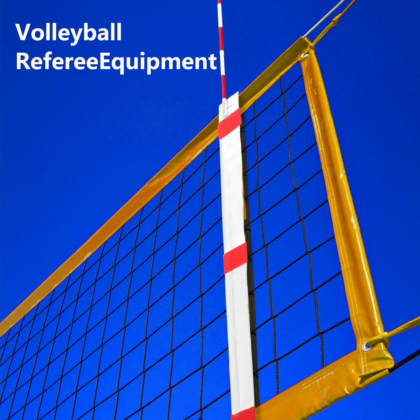HZCGJMY Volleyball Antenna Pole Set with Collapsible Referee Antenna Poles and Sleeves for Indoor and Beach Volleyball Net Training Equipment Accessories Vertical and Horizontal Straps
