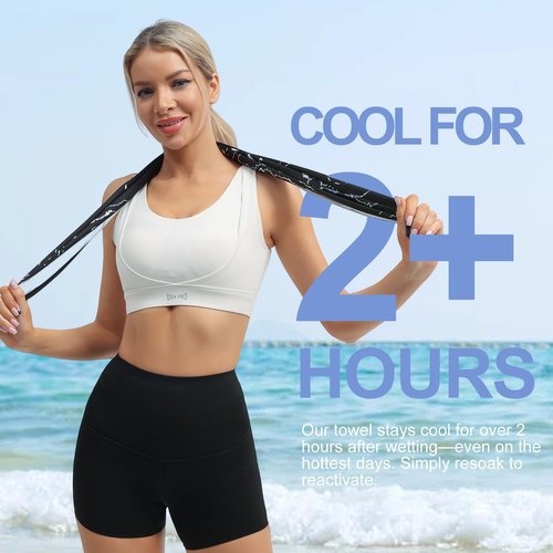 2 Pack Cooling Towel, Ice Towel for Neck, Soft Microfiber Chilly Towel Stay Cool for Sports, Yoga, Running, Gym, Workout, Biking, Camping & Outdoor Activities 40"x12", Black Contour& Starry