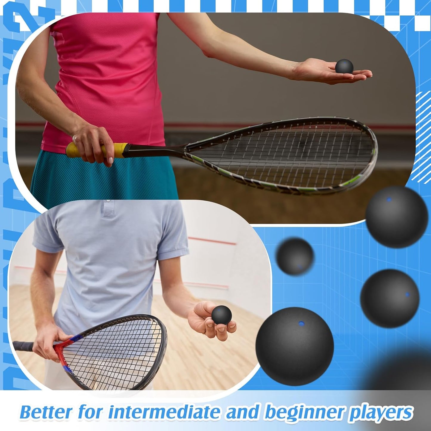 12 Pcs Squash Ball Professional Squash Ball High Reliability Practical to Use Excellent Performance Rubber for Training Practice and Competition