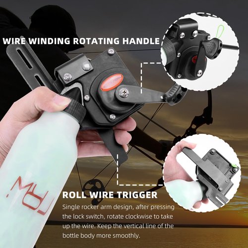 Moyujian Archery Bow Fishing Reel Hunting Bow Fishing Reel 43 Yard Fishing Rope Used for Compound Bow and Recurve Bow