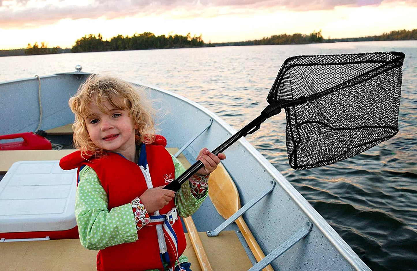 PLUSINNO Fishing Net Fish Floating Landing Net, Kayak Nets with Fixed Foldable Telescopic Pole Handle,Bass Trout Fishing Nets with Nylon Mesh for Pond Lake River,Fishing Gear Gifts for Men,Black 0.8M