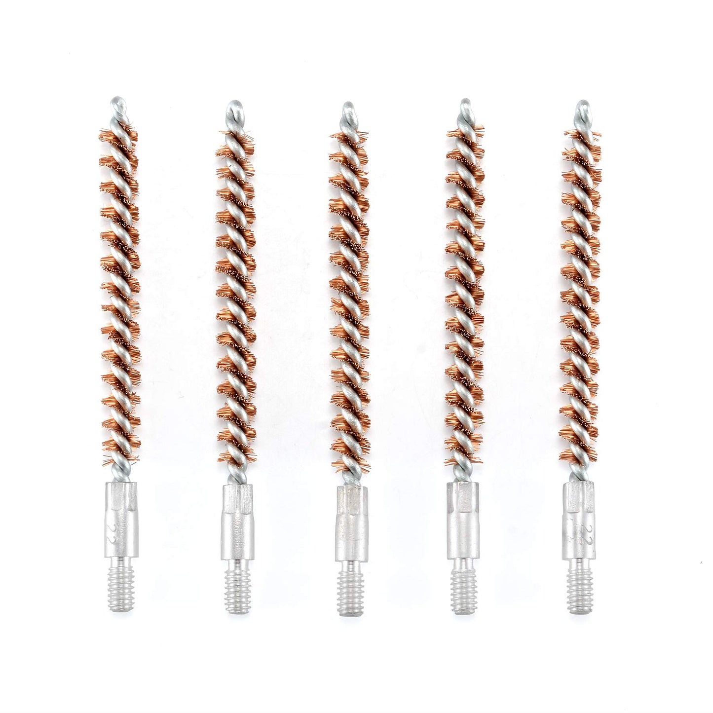 BOOSTEADY 5 Pcs Phosphor Bristle Bronze Bore Gun Cleaning Brush for Pistol Shotgun with 50 Professional Square Patches Multi-Caliber