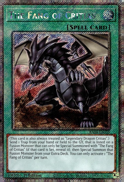 The Fang of Critias (Platinum Secret Rare) - RA04-EN255 - Platinum Secret Rare - 1st Edition