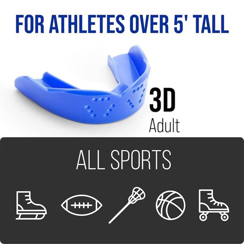 SISU 3D Mouthguard, Snow White - 2.0mm Thin - for Athletes Over 5’ Tall - Pre-Formed for Custom-Molded Fit - Remoldable Up to 20 Times - Non Toxic