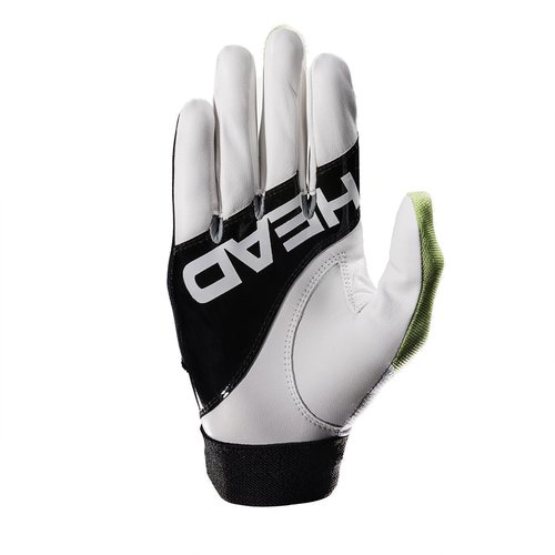 HEAD Leather Racquetball Glove - Conquest Extra Grip Breathable Glove for Right & Left Hand - Black/Lime/White, Right - Medium