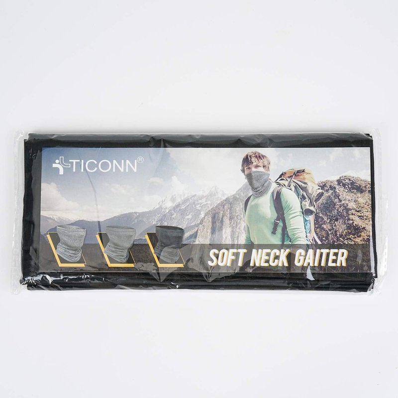 TICONN Neck Gaiter Face Cover Scarf, Neck Warmer Breathable Sun & Wind-proof for Skiing Fishing Hiking Cycling (Quick Dry, Black)