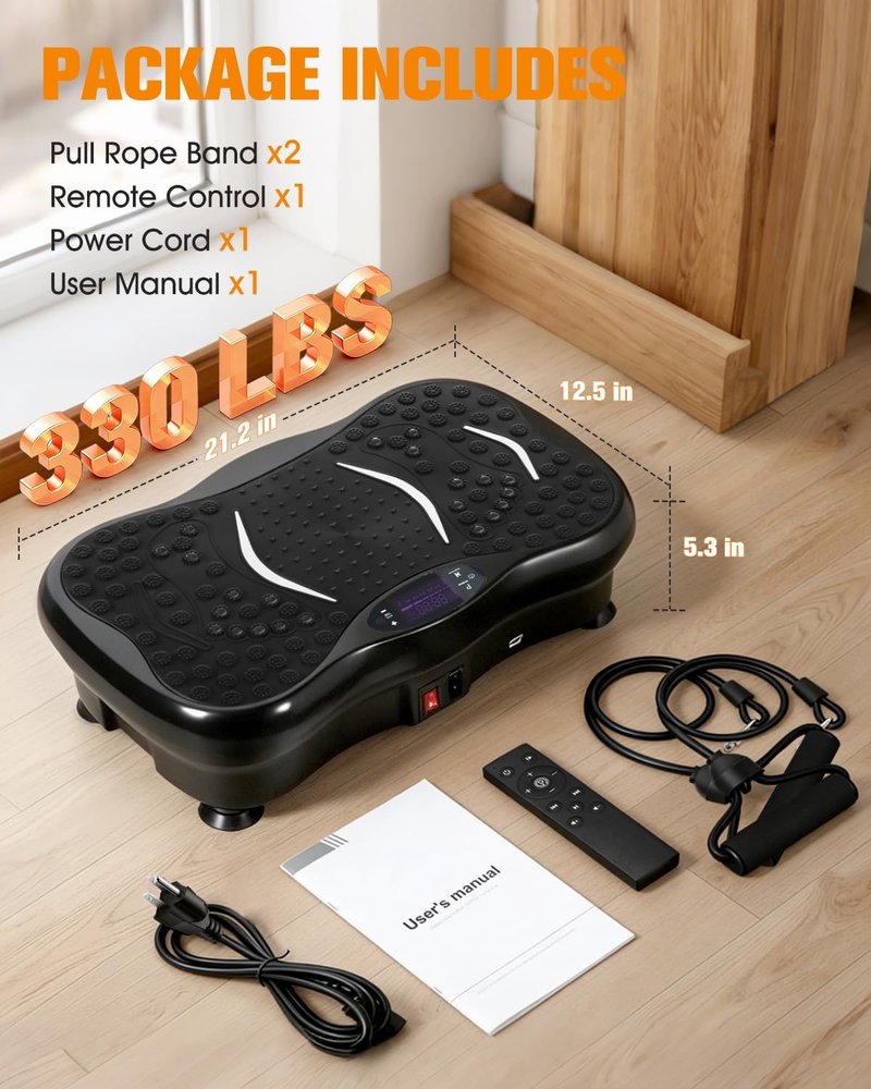 Movpeak Vibration Plate Exercise Machine, Full Body Vibration Platform for Lymphatic Drainage, 99 Speed Levels, 5 Workout Modes & Resistance Bands, Home Gym Equipment for Shaping, Toning & Weight Loss