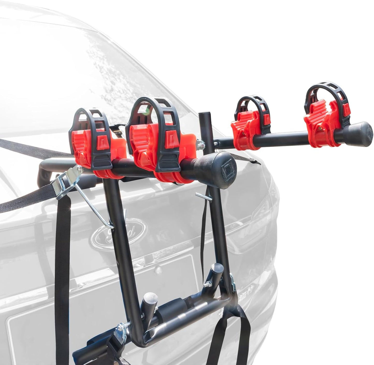 2 Bike Hitch Mount Rack for Car, Truck, SUV, Minivan with 1-1/4" & 2" Hitch, Bicycle Carrier Racks with Straps Red