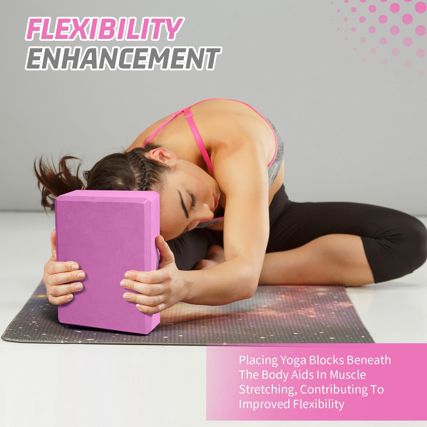 2025 Biguphate Yoga Blocks 9x 6x4 Inch,EVA Foam Yoga Block Supportive Latex-Free, Non-Slip Exercise Blocks, Yoga Accessories for Pilates, Meditation, Balance, Stretching and Deep Poses(Magenta)