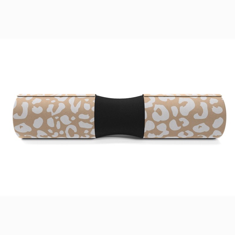 FITGIRL - Squat Pad and Hip Thrust Pad for Leg Day, Barbell Pad Stays in Place Secure, Thick Cushion for Comfortable Squats Lunges Glute Bridges, Olympic Bar and Smith Machine (Deluxe Beige Leopard)