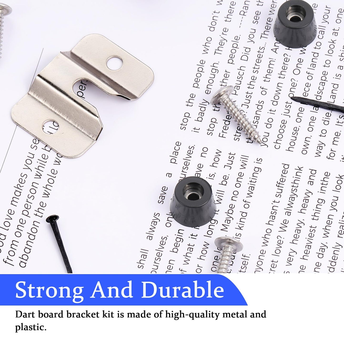 2Sets Dart Board Wall Protectors, Dart Holder Wall Mount, Dartboard Mounting Bracket Kit, Hang Board Mounting Bracket Kit Includes Screws, Nails, Stabilizers for Hanging Dartboard