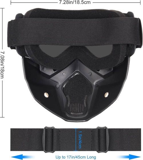Airsoft Helmet and Full Face Mask, PJ Fast Helmet, Removable Anti-Fog Goggles, Suitable for Paintball, Role-Playing, CS Games