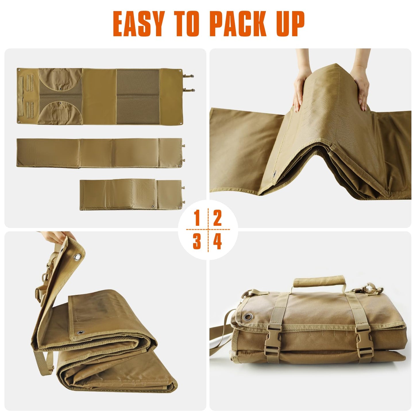 2win2buy Shooting Mat with Elbow Wings, Extra Large Hunting Shooting Mats Prone Padded Roll Up Portable Waterproof Hunting Mats Non-Slip Durable Shooting Rest for Shooters Range Rifle