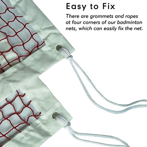 DOURR Outdoor Indoor Badminton Net Replacement with Steel Cable Ropes for Backyard Beach Garden Schoolyard (20 FT x 2.5 FT)