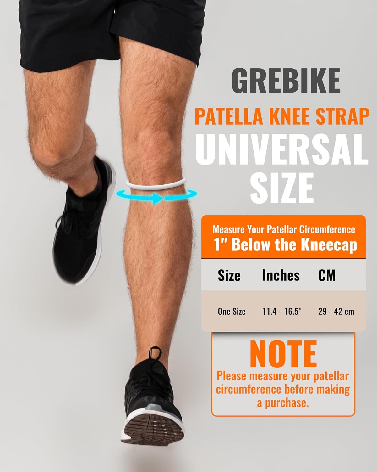 2PCS Patellar Tendon Support Strap for Knee Pain Relief, Knee Bands for Basketball, Running, Tennis, Soccer and Hiking, Silicone Patella Band for Women and Men, Includes Storage Bag (Black)