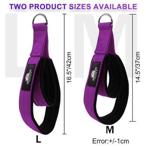 Lights Mountain 1 Pair Extended Pilates Double Loop Straps for Reformer, Fitness D-Ring Straps Handle, Yoga Exercise Accessories for Home Gym Workout