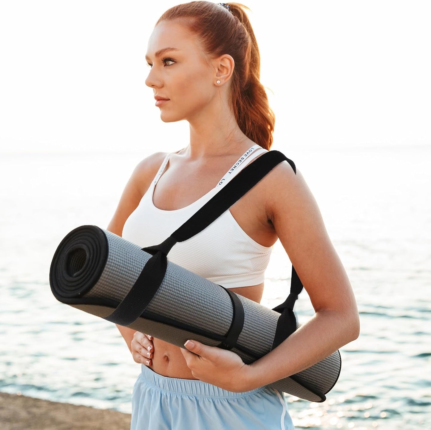 2 PCS Yoga Mat Carrying Strap Yoga Mat Sling Mats Slap Band Easy Holder Strap Adjustable Durable Exercise Carrier for Carrying Exercise Mats or Stretching (Black)