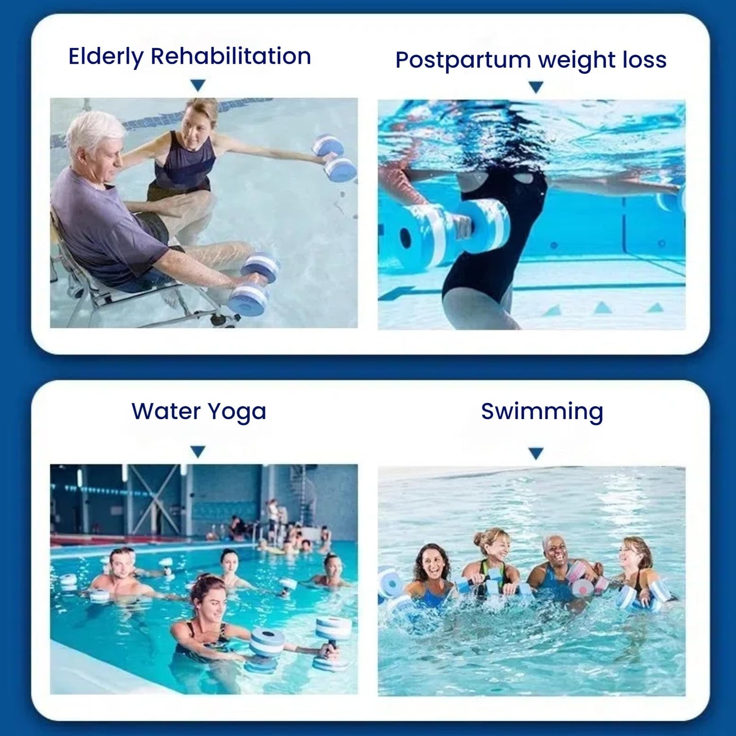2PC Aquatic Dumbells Set, High-Density EVA Water Weights for Pool Exercise, Water Dumbbells for Pool Exercise, Aqua Fitness Barbells Equipment for Water Aerobics (YE)