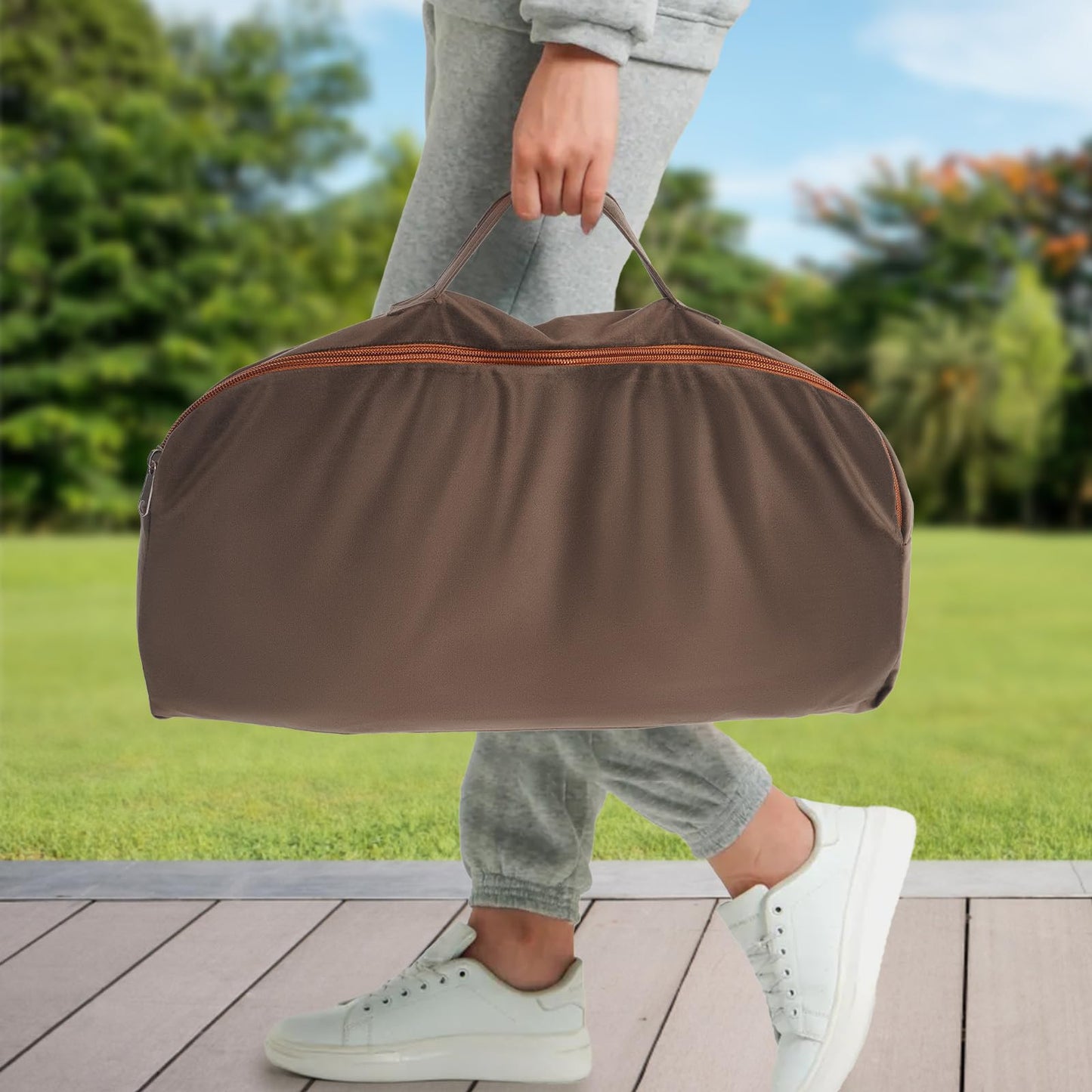 KeruRome Meditation Bench Folding Bamboo Meditation Stool with Velvet Cushion & Carry Bag, Travel Meditations Seat, Comfortable Folding Kneeling Stool Chair for Mindfulness, Zen Practice Coffee