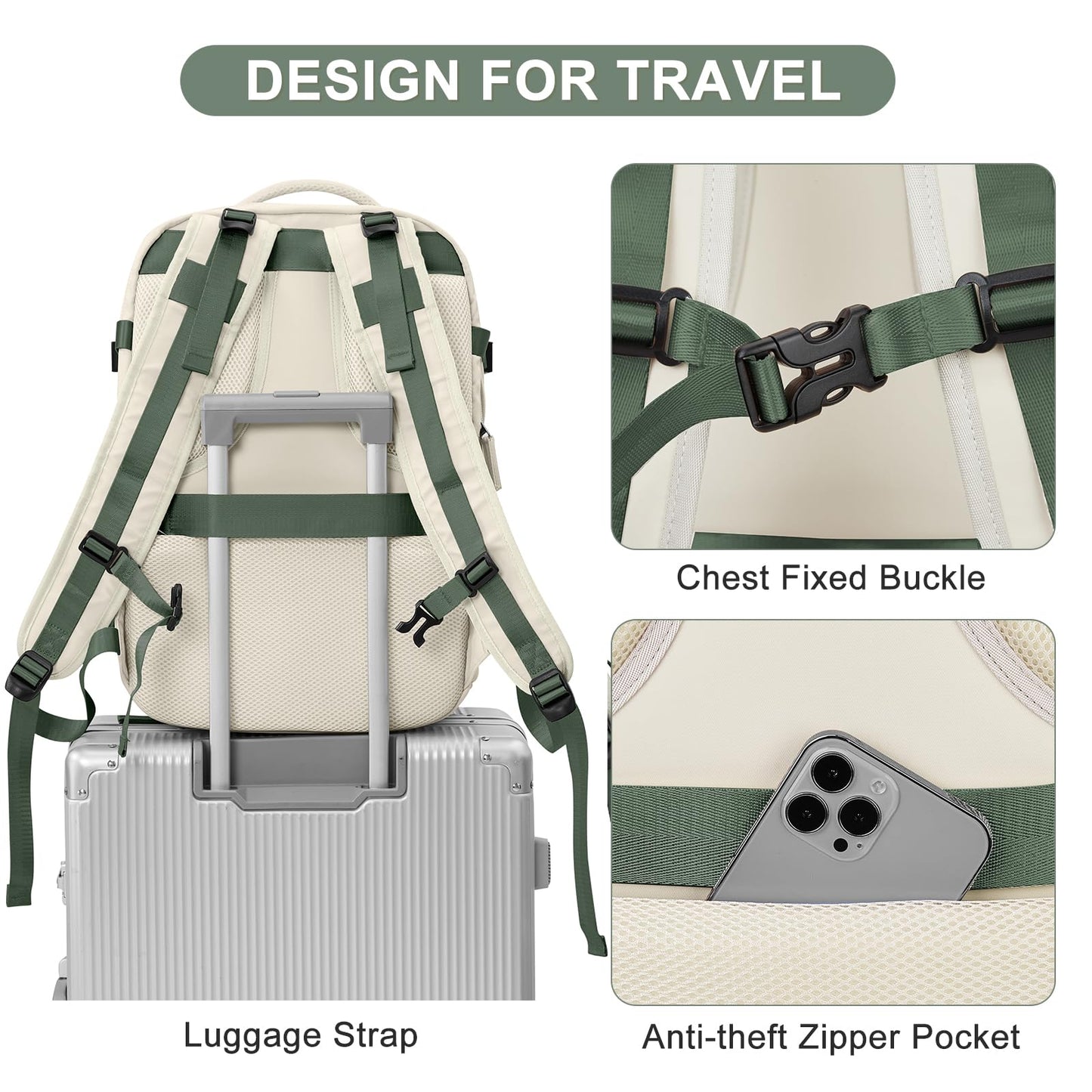 coofay Expandable Travel Backpack For Women Men Airline Approved Personal Item Backpack For Airlines Carry On Backpack Flight Approved Waterproof Backpack For Traveling On Airplane Travel Bag
