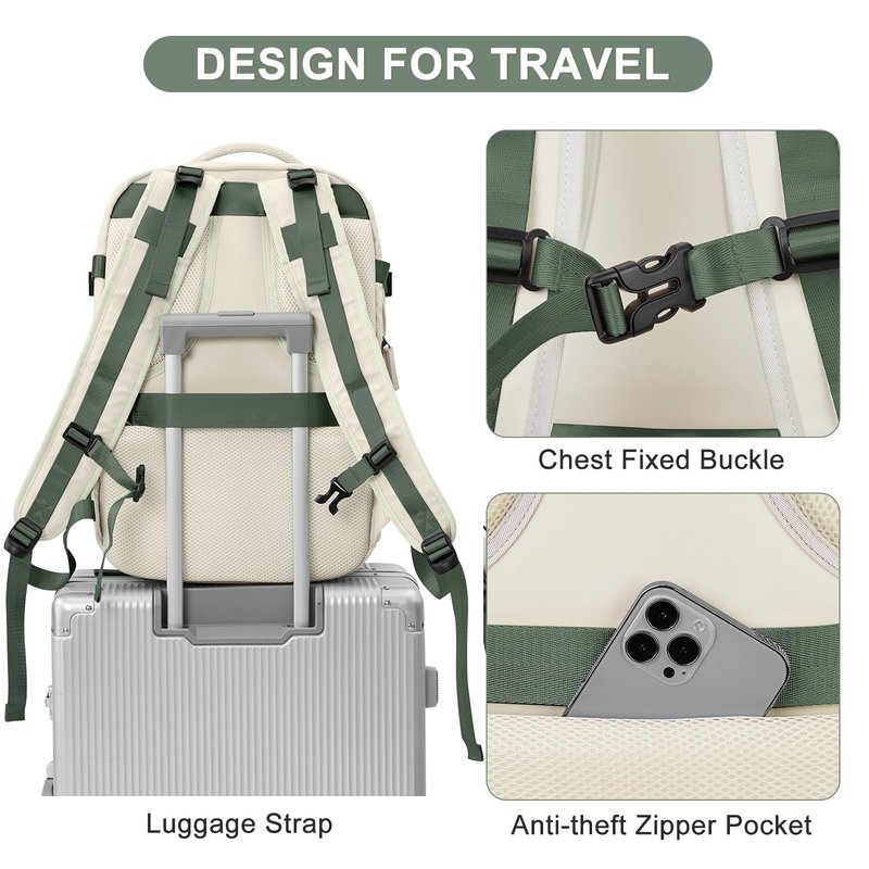 coofay Expandable Travel Backpack For Women Men Airline Approved Personal Item Backpack For Airlines Carry On Backpack Flight Approved Waterproof Backpack For Traveling On Airplane Travel Bag