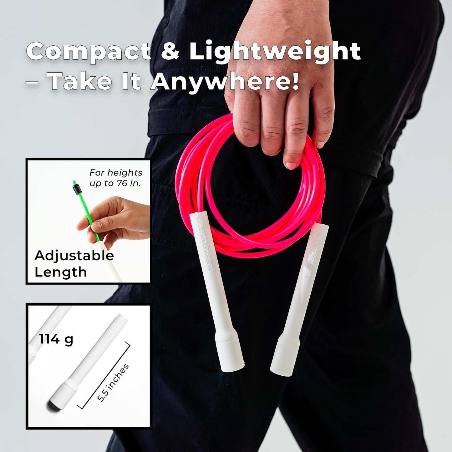 Jump Rope for Men and Women | Adjustable 10ft Skipping Rope | Freestyle/Speed Rope for Fitness, Cardio & Speed Training | Ergonomic Handles | 5mm Durable Cord | Tangle-Free