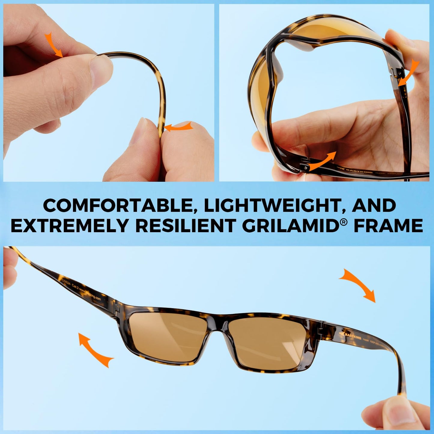 KastKing Huzzah Polarized Sport Sunglasses for Men and Women, Wrap Design