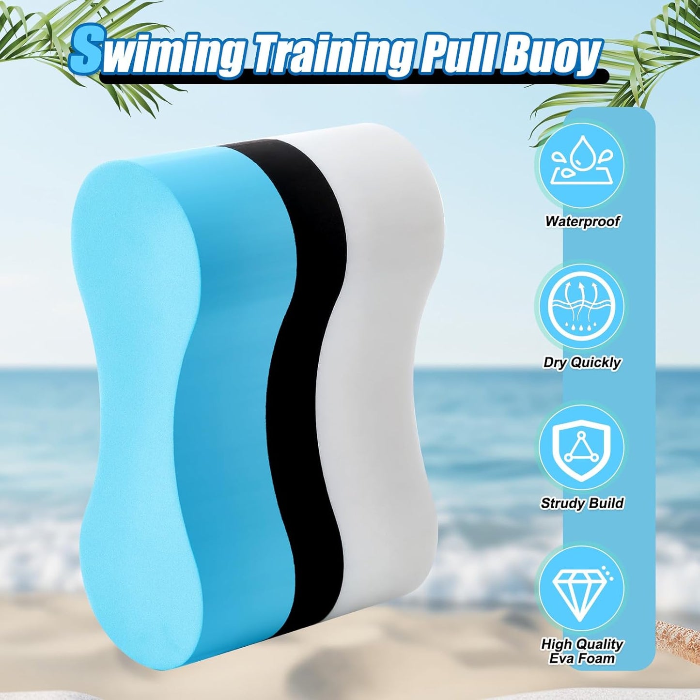 2 Pcs Swimming Kickboard Pull Buoy Set Training Aid Float Pull Buoy Leg Float Swimming Training Equipment Accessories for Hand Leg Adults Children Beginners Exercise Fitness