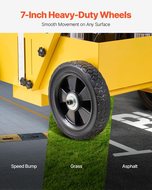 VEVOR Striping Line Marking Machine, Heavy Duty Parking Lot Striping Machine with Adjustable Width, Compatible with Professional Inverted Striping Spray Paint, for Roads, Sports Field, Yellow